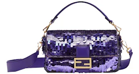 Fendi Sequined Baguette Bag Medium Purple