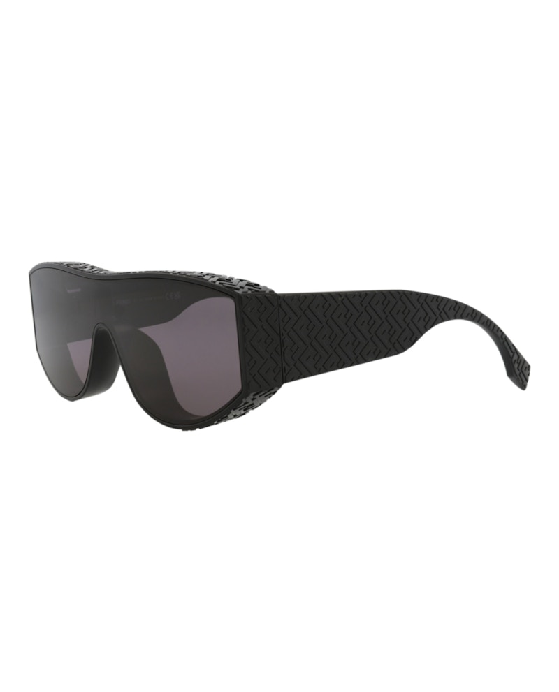 Fendi Shield-Frame Injection Sunglasses Black Black Smoke (Fe40128i-00-01a)