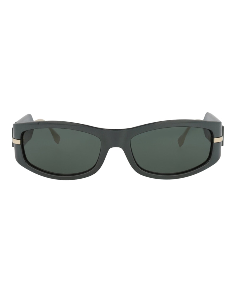 Pre-owned Fendi Men's Shieldframe Injection Sunglasses In Green Green Green (fe40120i/57/95n)