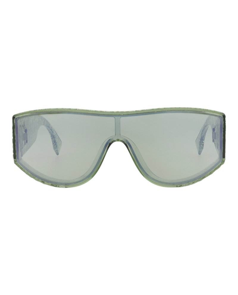 Pre-owned Fendi Men's Shieldframe Injection Sunglasses In Green Green Green (fe40128i/00/93q)
