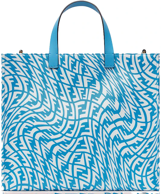 Fendi Shopper Tote Bag FF Print in Canvas with Gold-tone