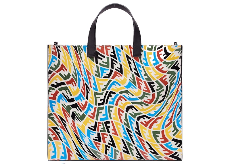 Fendi Shopper Tote Multicolor in Coated Canvas with Silver-tone - US