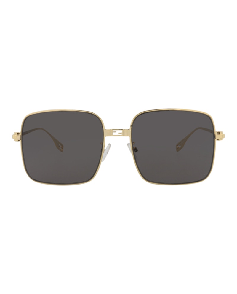 Pre-owned Fendi Women's Squareframe Metal Sunglasses In Gold Gold Smoke (fe40123u/55/30a)