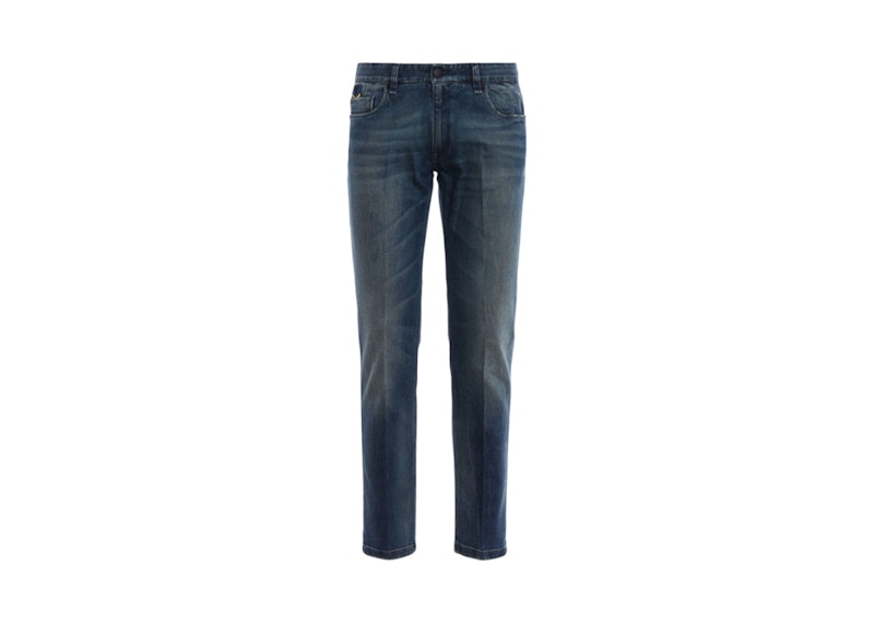 Fendi Stone Washed Slim Jeans Blue