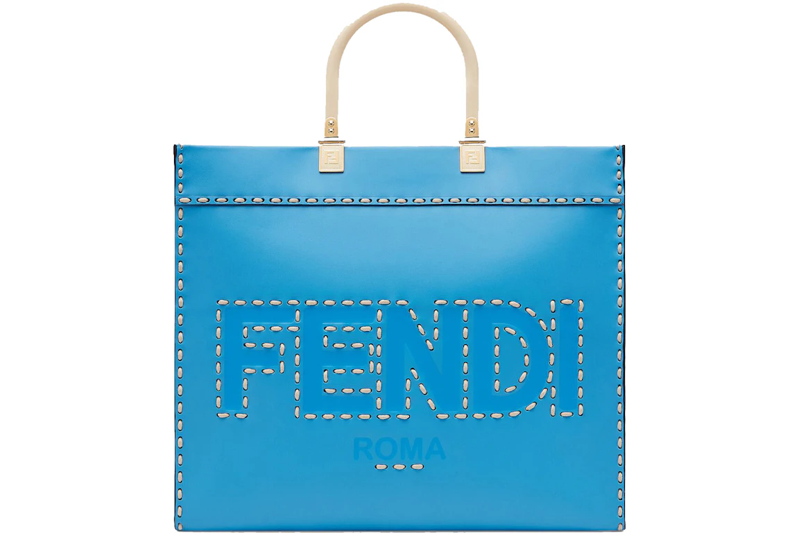 Fendi Sunshine Shopper Tote Medium Blue