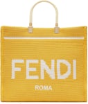Fendi Fendace Sunshine Large Tote Bag Gold Baroque in Canvas/Leather with  Gold-tone - US