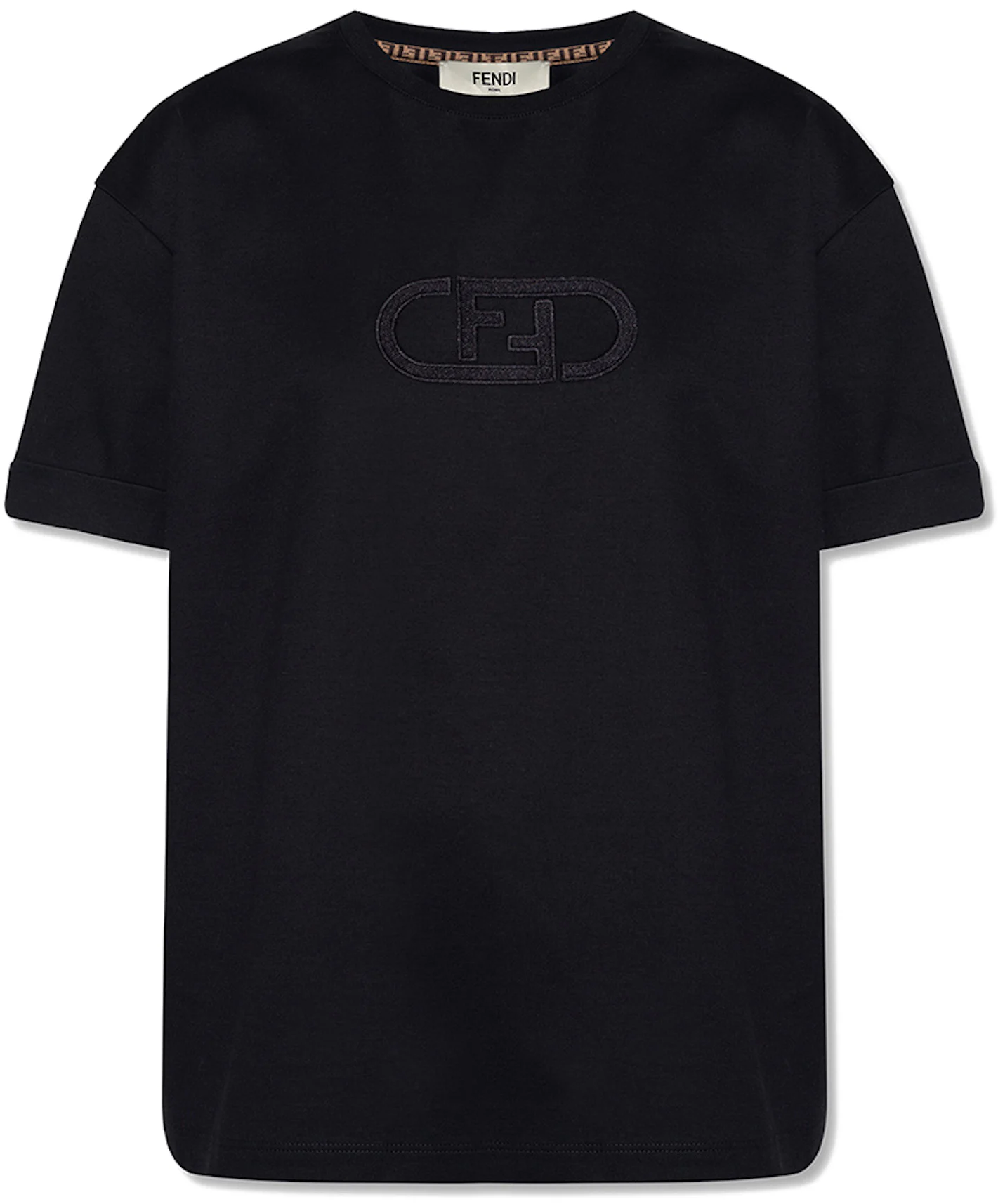 Fendi Womens FF Logo T-Shirt Black
