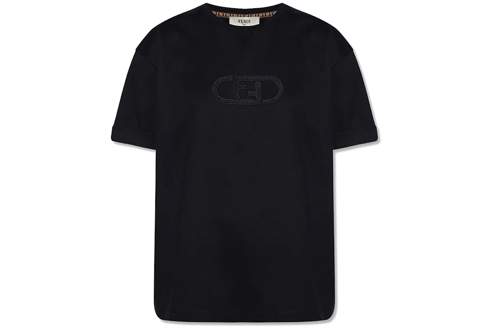 Fendi Womens FF Logo T-Shirt Black
