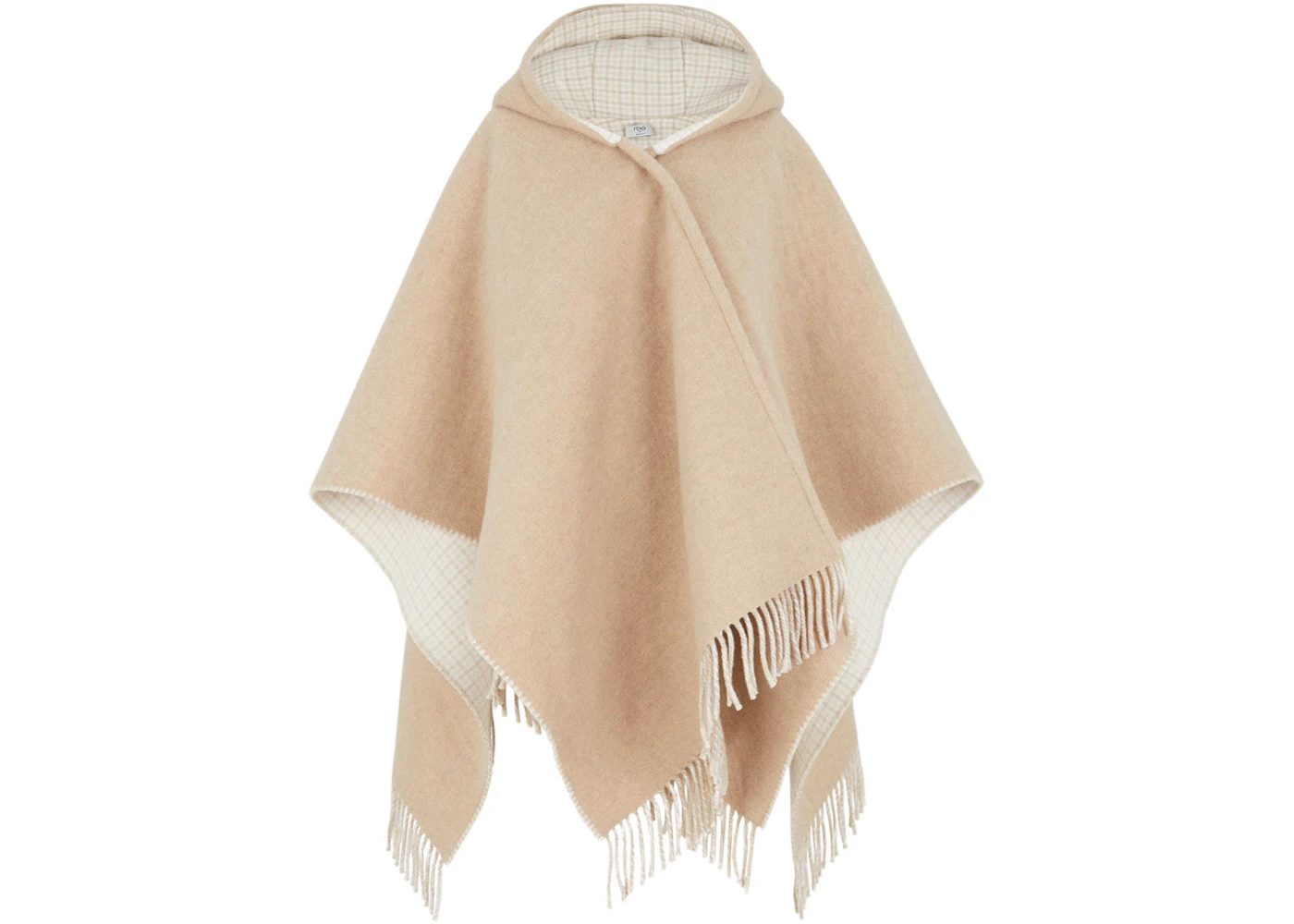 Fendi Wool And Cashmere Poncho Beige - SS23 - US
