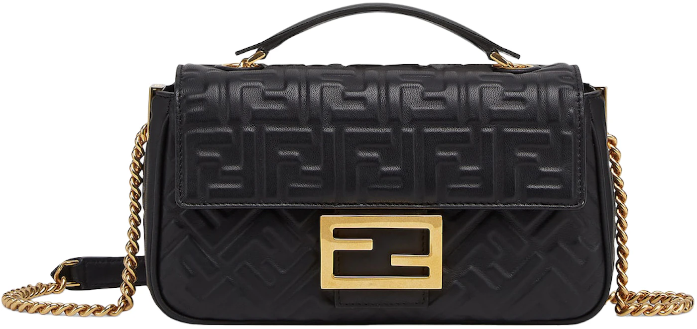 Fendi by Marc Jacobs Baguette Chain Midi Black Nappa Leather Bag