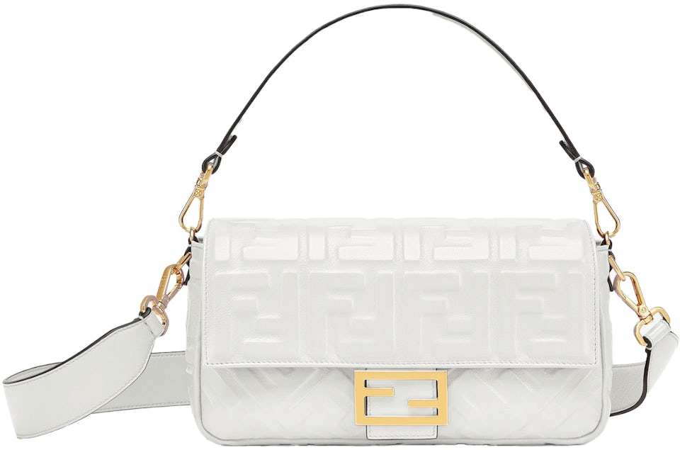 Fendi by Marc Jacobs Baguette Medium White Leather Bag in Leather with Gold- tone - US