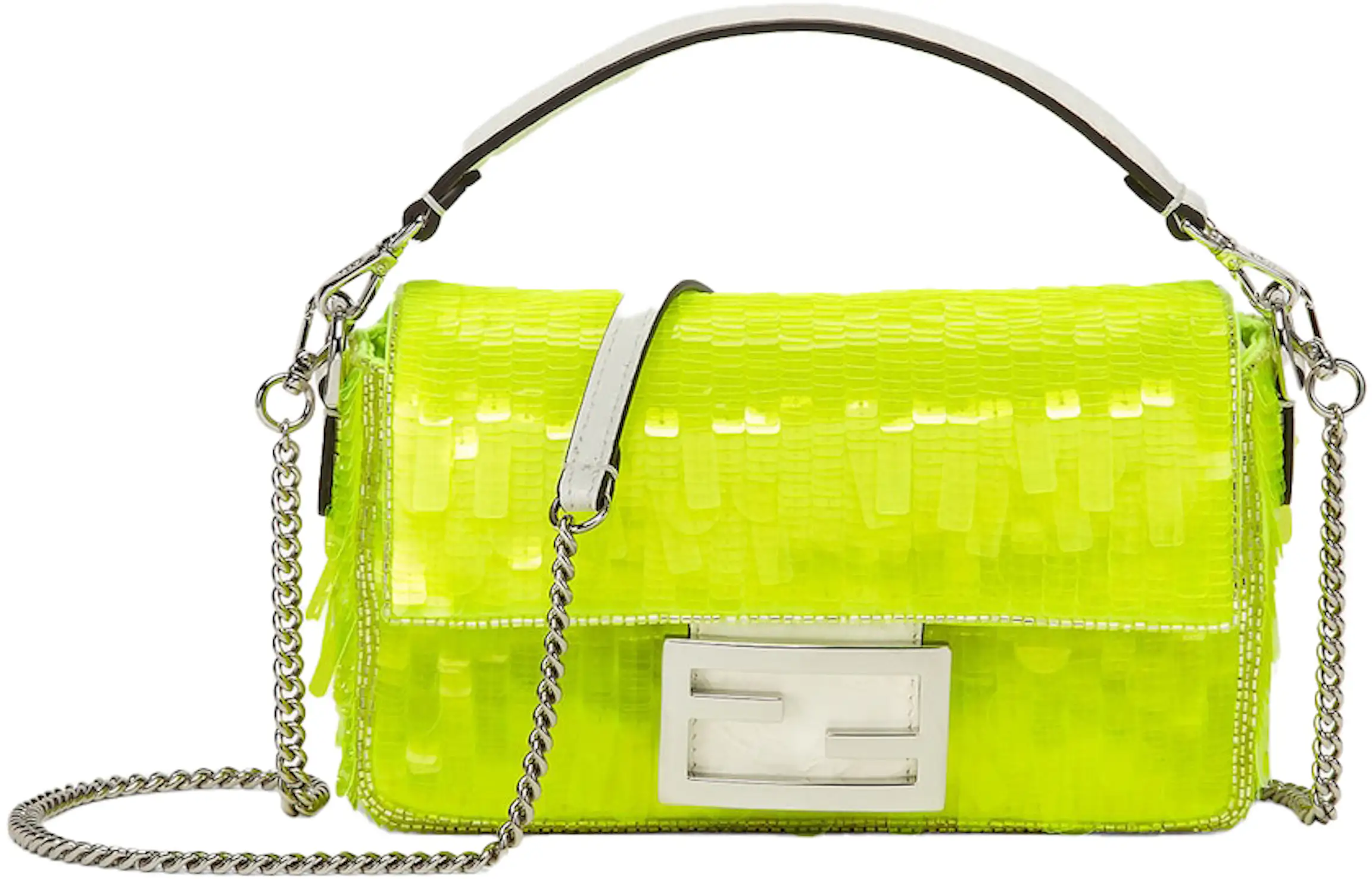 Fendi by Marc Jacobs Baguette Mini Elaphe and Neon Yellow Sequin Bag in ...