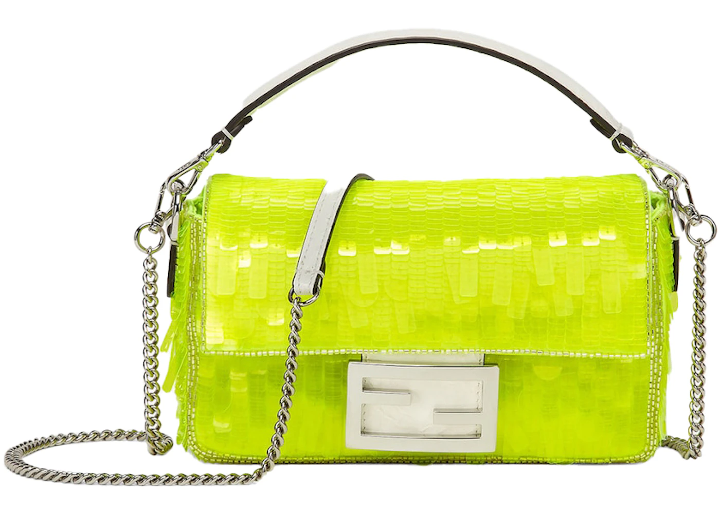Fendi by Marc Jacobs Baguette Mini Elaphe and Neon Yellow Sequin Bag in  Leather/Sequins with Palladium-tone - US