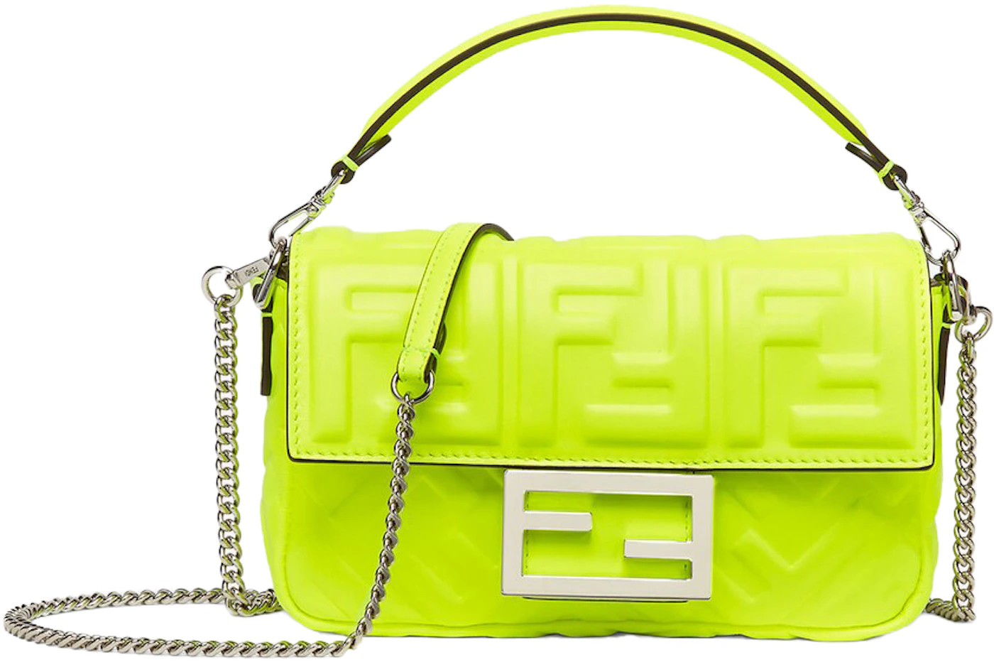 Fendi by Marc Jacobs Baguette Mini Neon Yellow Nappa Leather Bag in ...