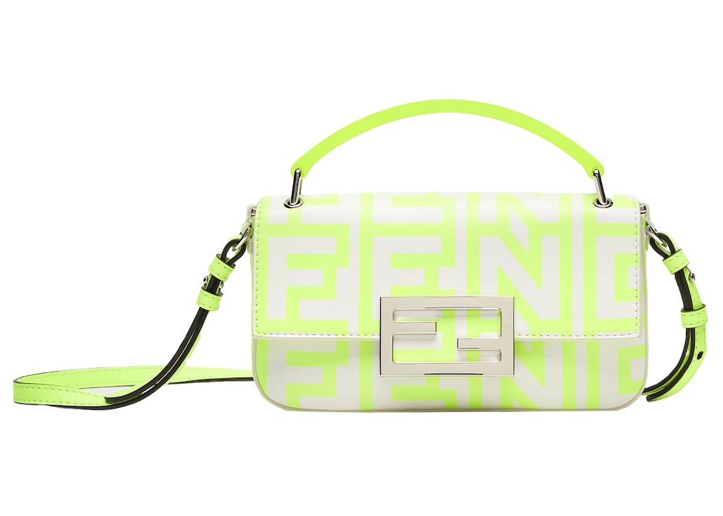 Fendi by Marc Jacobs Baguette Phone Pouch White/Neon Yellow 