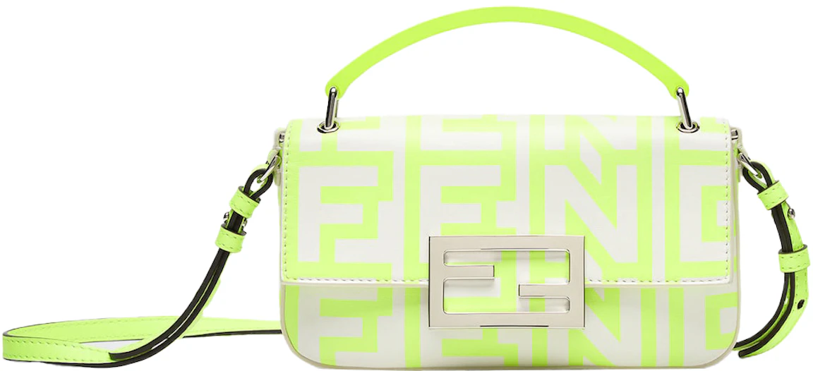Fendi by Marc Jacobs Baguette Phone Pouch White/Neon Yellow Nappa ...