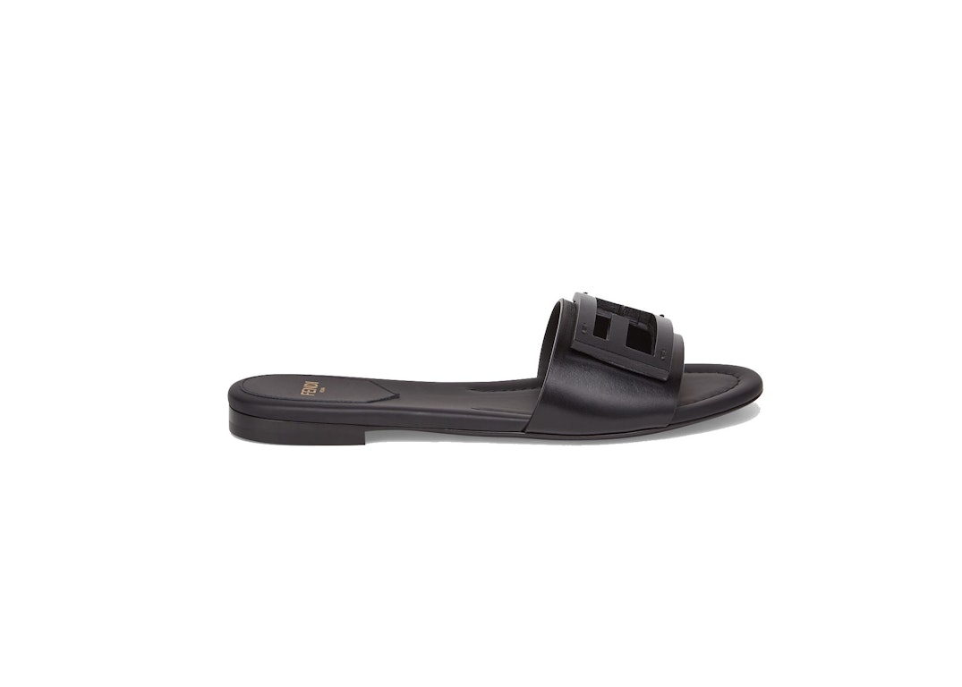 Pre-owned Fendi By Marc Jacobs Baguette Slides Black Leather