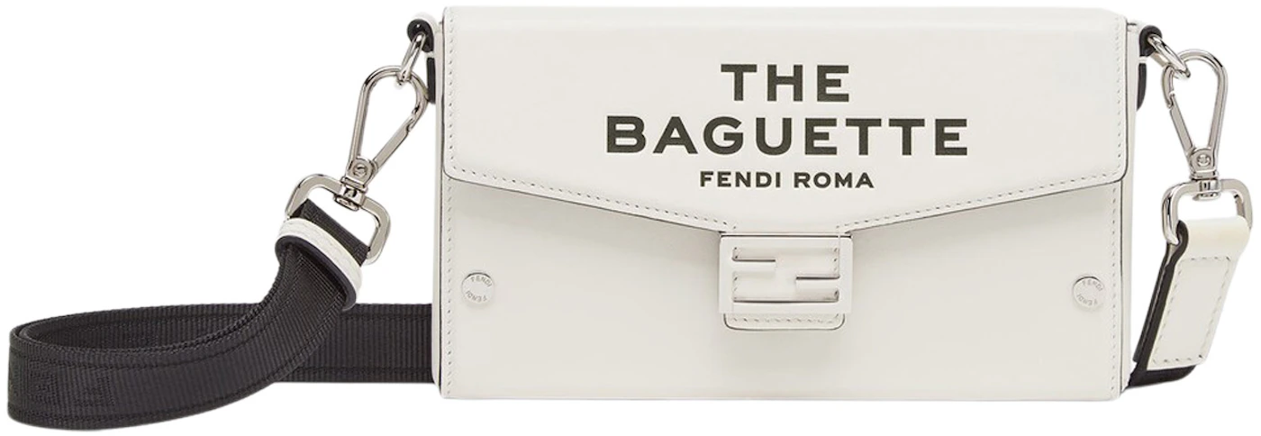 Fendi by Marc Jacobs Baguette Soft Trunk Phone Pouch White Leather Phone  Pouch White in Calfskin with Palladium-tone - GB