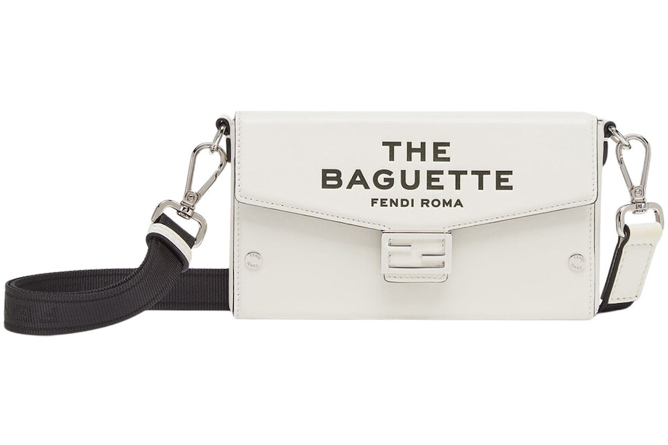 Fendi by Marc Jacobs Baguette Soft Trunk Phone Pouch White Leather Phone  Pouch White in Calfskin with Palladium-tone - US