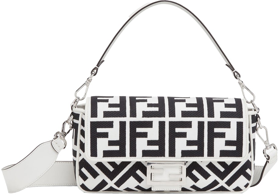 Fendi Black and White FF Baguette Bag - AGL1584