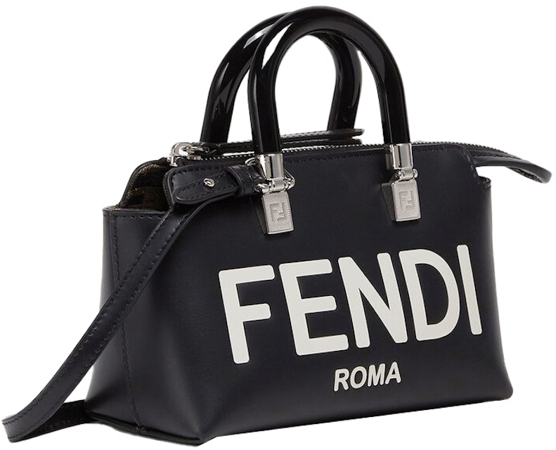 Fendi Mini By The Way Boston Bag In Calfskin Black