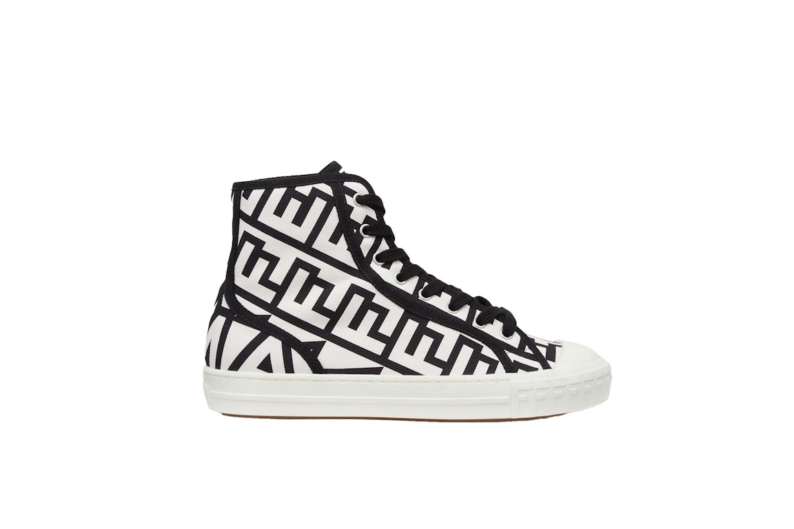 Pre-owned Fendi By Marc Jacobs Domino High-tops Black White Canvas In White/black