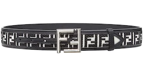 Fendi by Marc Jacobs FF Belt Black And White Canvas Belt With FF Embroidery