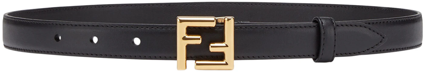 Fendi by Marc Jacobs FF Belt Black Leather Belt in Leather with Gold ...