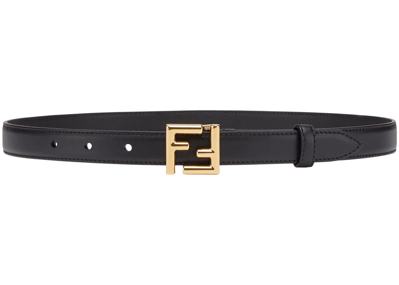 Fendi by Marc Jacobs FF Belt Black Leather Belt in Leather with Gold ...
