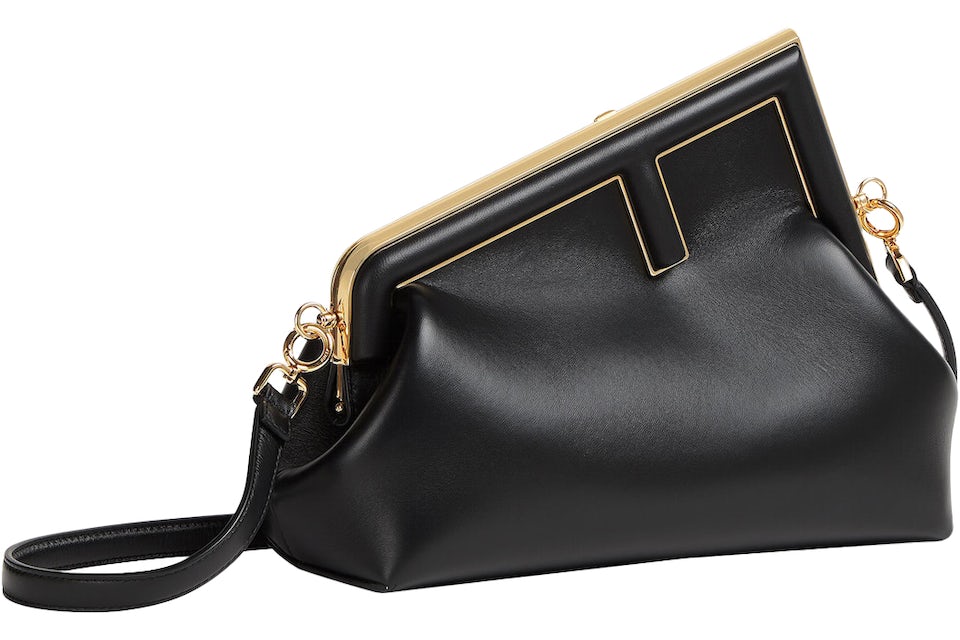 Fendi by Marc Jacobs Fendi First Midi Black Leather Bag in Leather with  Gold-tone - US