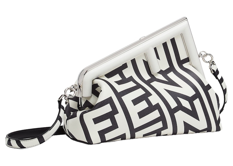 Fendi white and online black bag