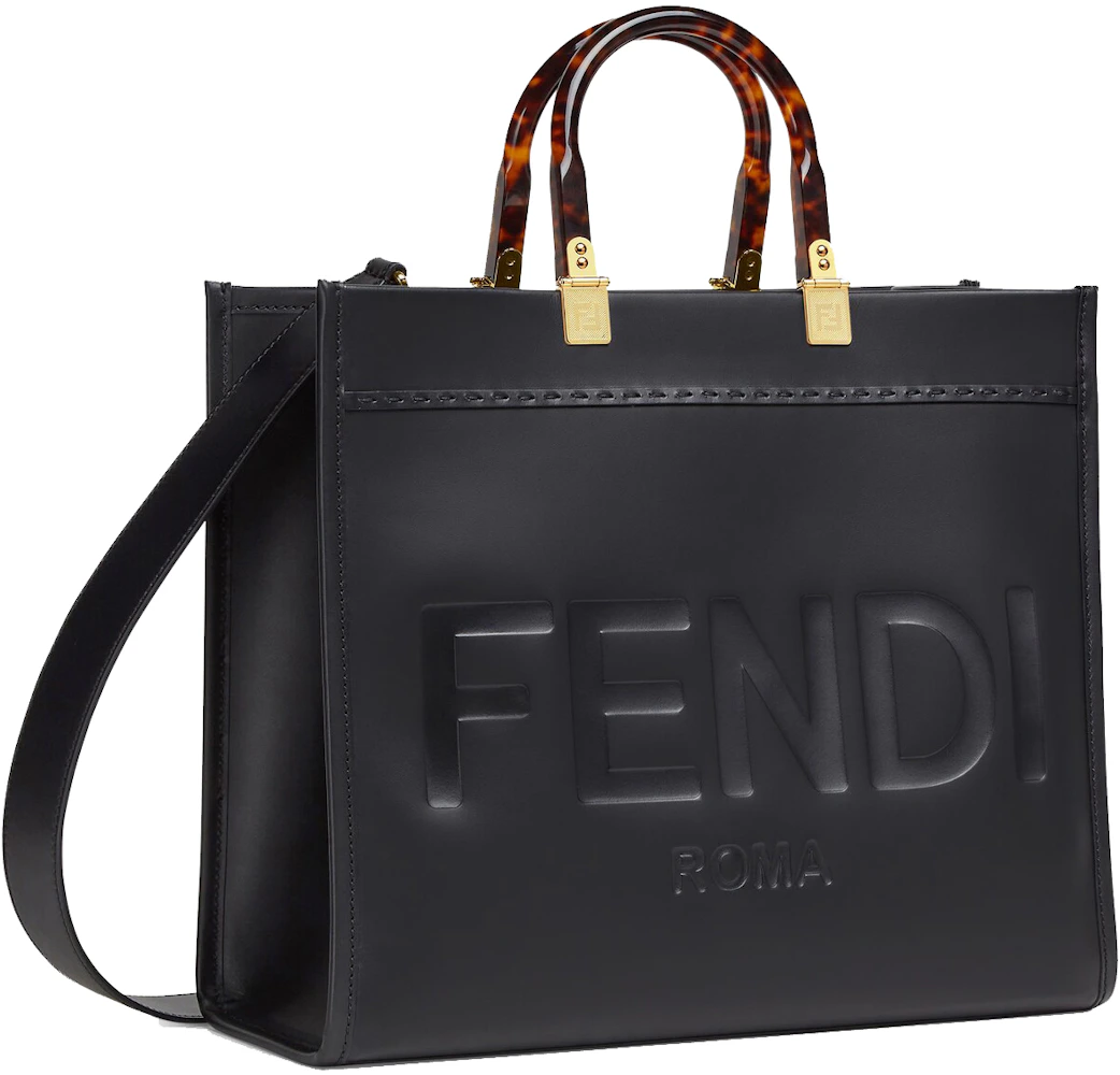 Fendi by Marc Jacobs Fendi Sunshine Medium Black Leather Shopper in ...
