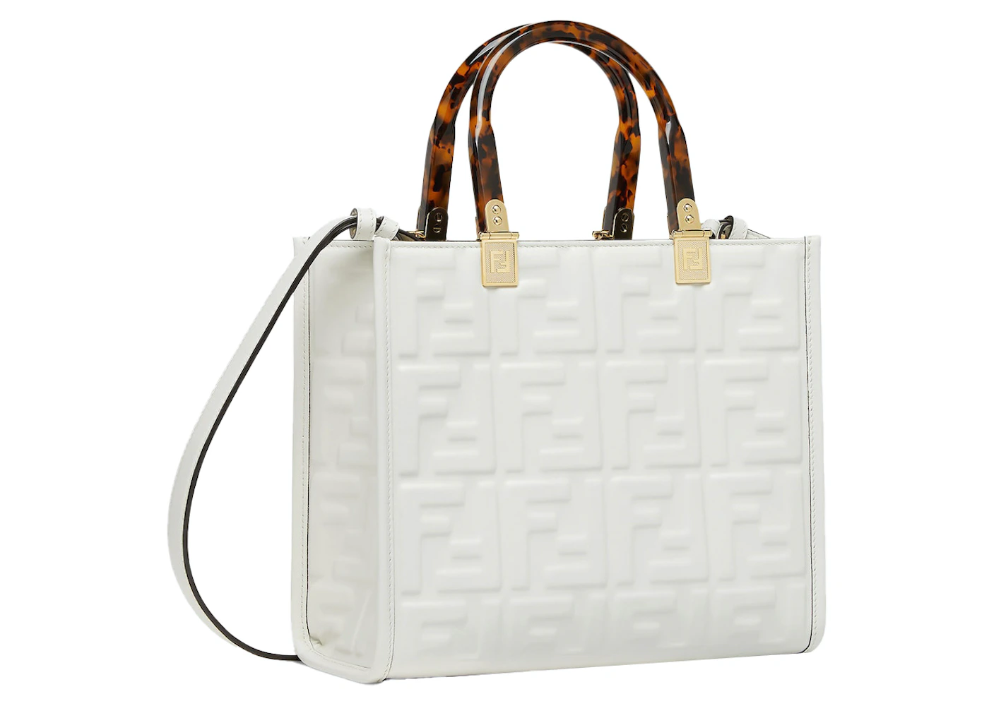 Fendi by Marc Jacobs Fendi Sunshine Small White Leather Shopper in ...