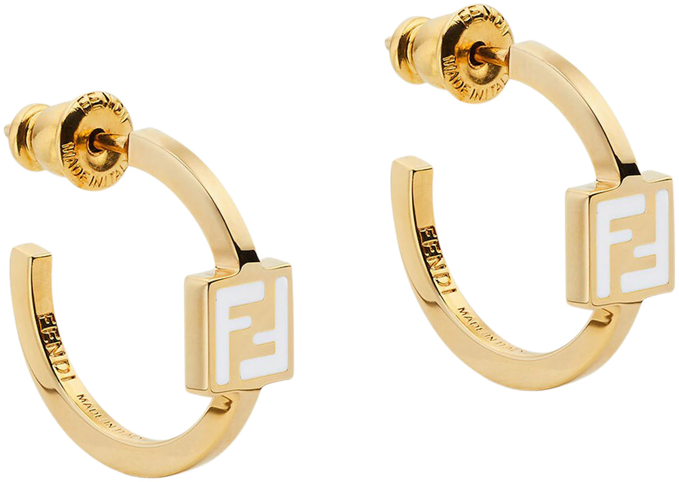 Fendi Gold Tone F Is Fendi Hoop Earrings Fendi