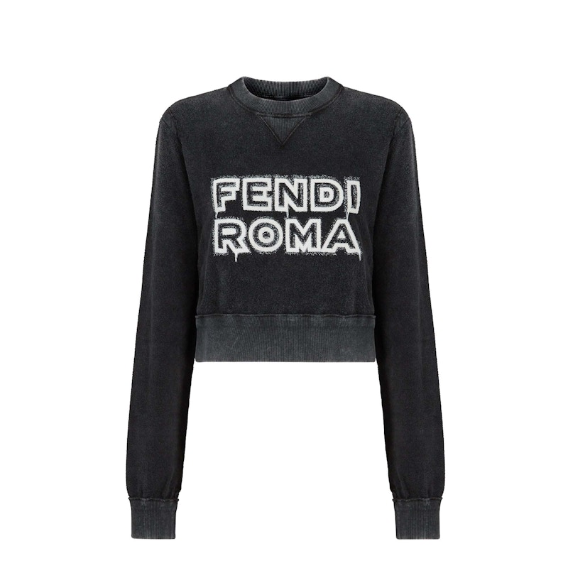 Fendi by Marc Jacobs Jersey Cropped L/S Sweatshirt Black - SS23 - JP