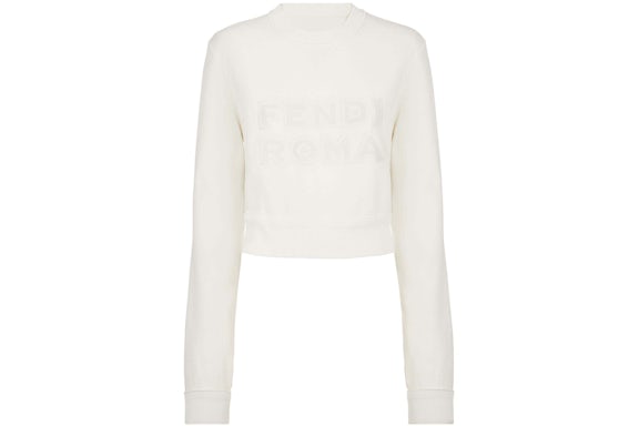 Fendi by Marc Jacobs Jersey Cropped Sweatshirt White