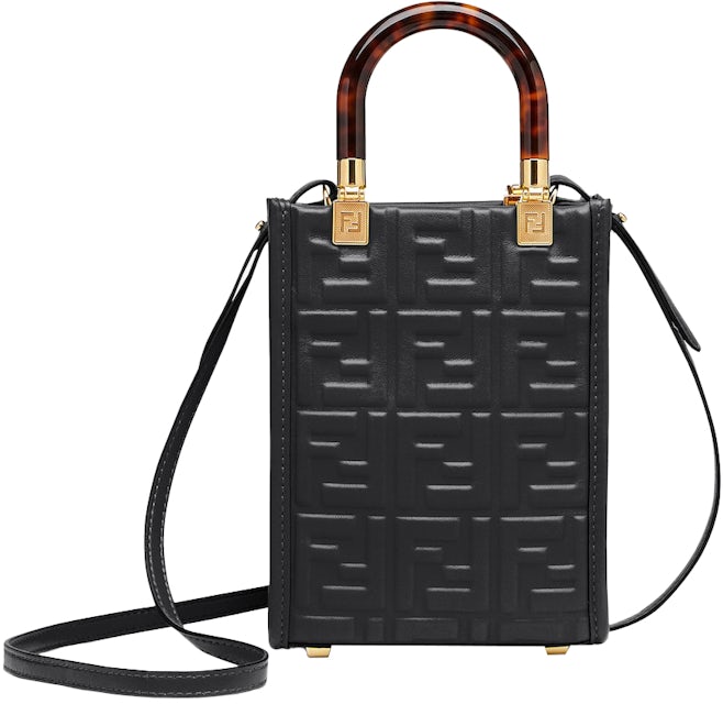 Fendi by Marc Jacobs Mini Sunshine Shopper Black Leather Mini Bag