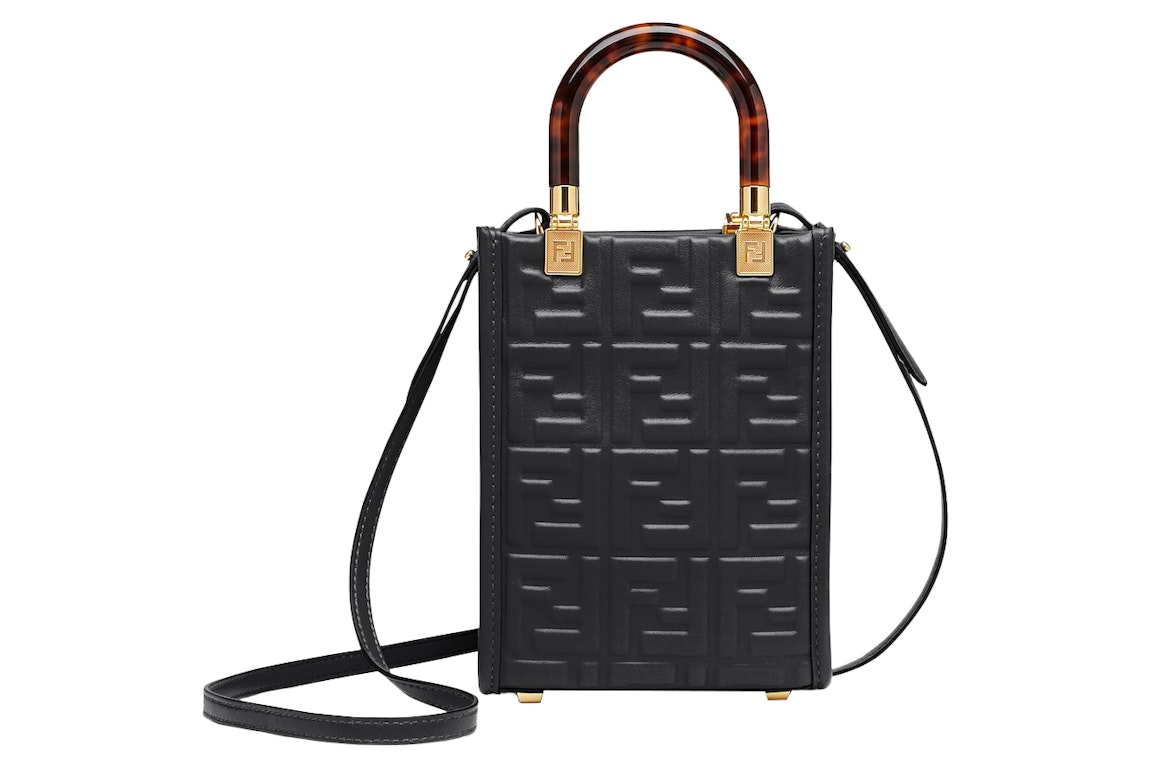Pre-owned Fendi By Marc Jacobs Mini Sunshine Shopper Black Leather Mini Bag
