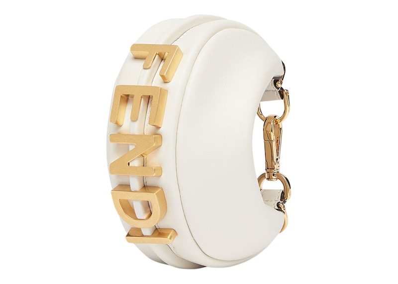 Fendi By Marc Jacobs Nano Fendigraphy White Leather Charm