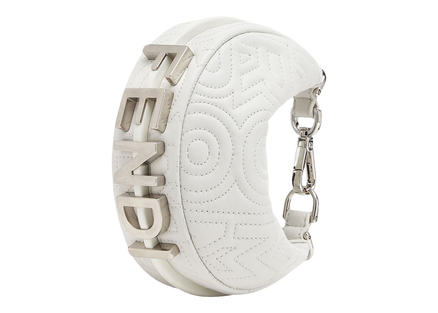 Fendi by Marc Jacobs Nano Fendigraphy White Nappa Leather Charm in