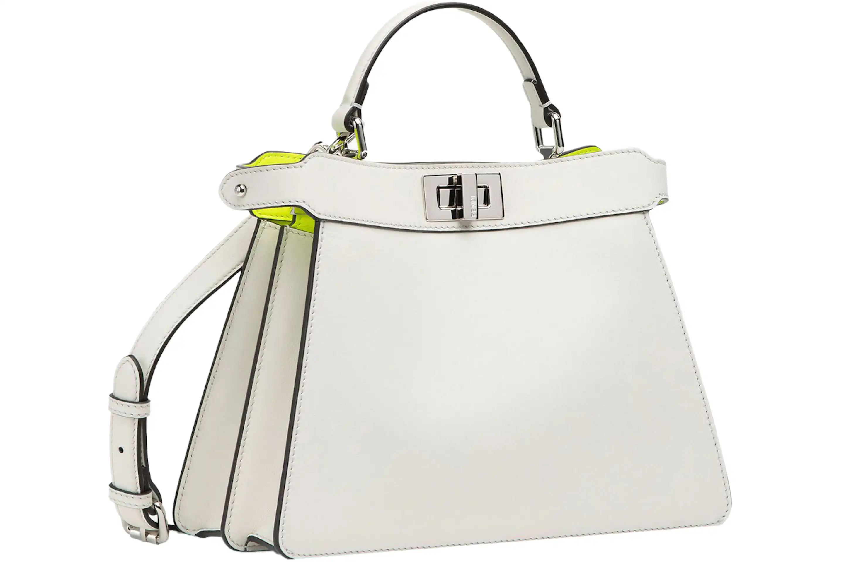 Fendi by Marc Jacobs Peekaboo ISeeU Small White Leather and Embellished ...