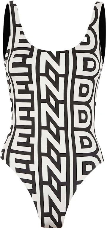 Fendi By Marc Jacobs Reversible One Piece Swimsuit Black Lycra Ss23 It