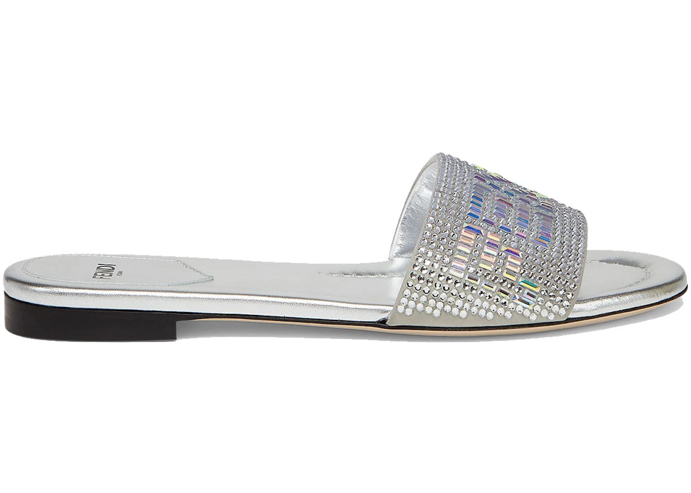 Silver fendi slides Clearance