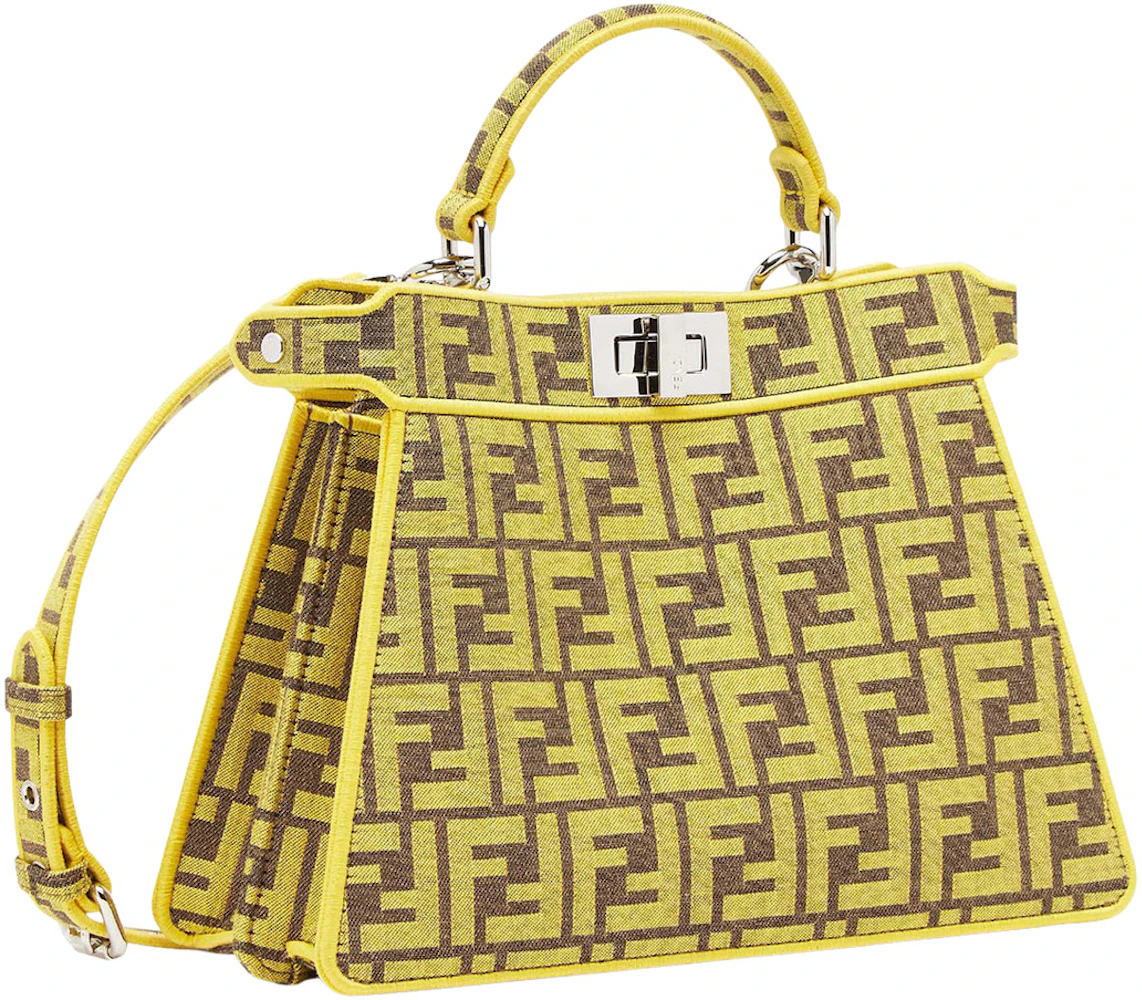 Fendi x FRGMT FF Fabric Bag Peekaboo ISeeU Yellow in Polyester with ...