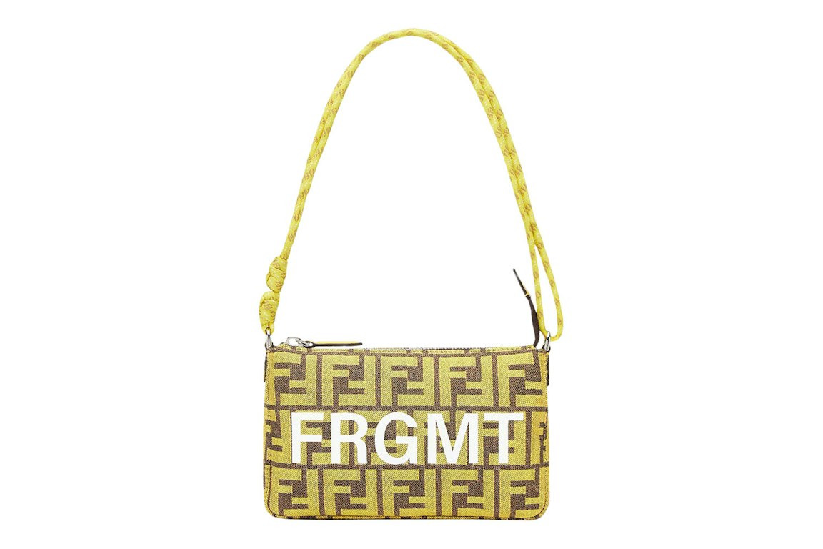Pre-owned Fendi X Frgmt X Pokemon Ff Fabric Bag Baguette Pouch Yellow