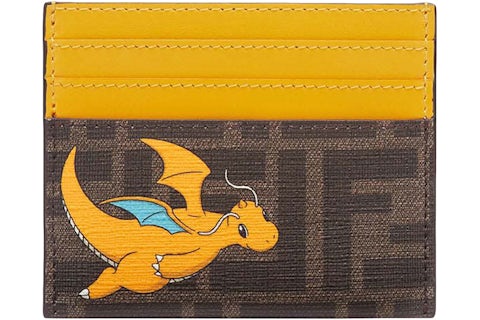 Fendi x FRGMT x Pokemon FF Fabric Card Holder Card Case Brown