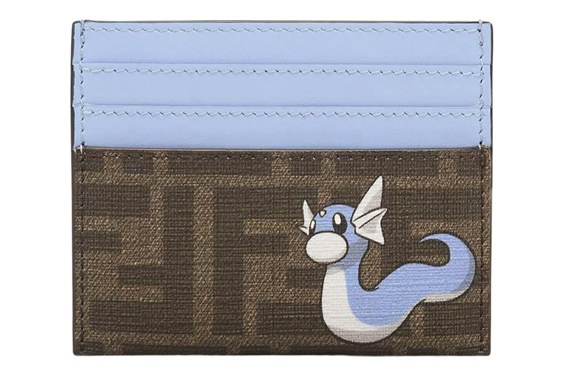Pre-owned Fendi X Frgmt X Pokemon Ff Fabric Flat Card Holder Card Case Brown