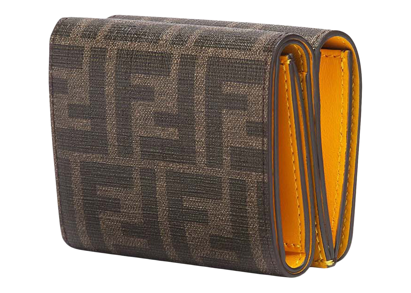 Fendi x FRGMT x Pokemon FF Fabric Wallet Brown/Yellow in Polyester