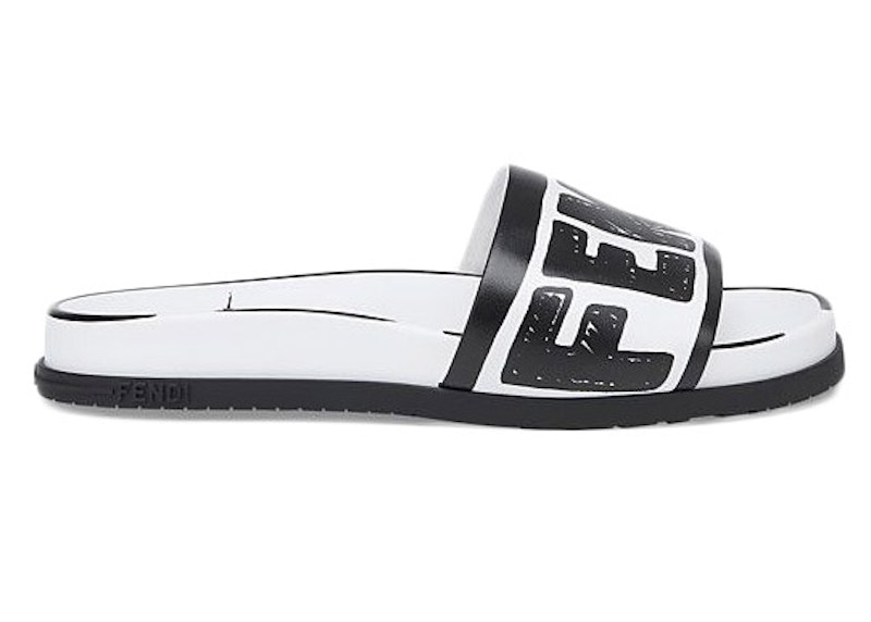 Fendi black store and white slides