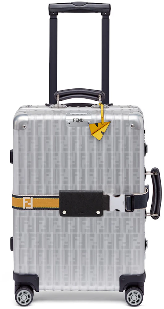 Fendi x Rimowa Cabin Trolley Luggage Zucca Yellow Web Belt Silver in  Aluminum/Leather with Silver-tone - US